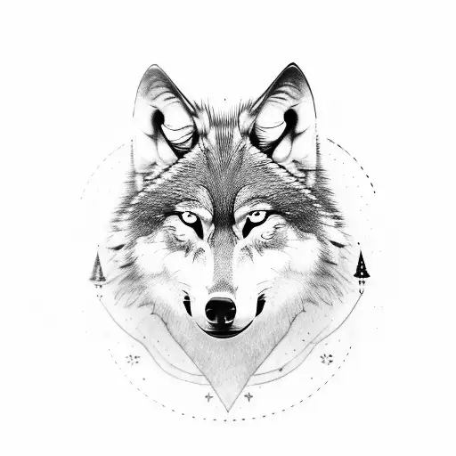 wolf one eye close tattoo design idea