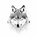 wolf one eye close tattoo design idea
