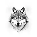 wolf one eye close tattoo design idea