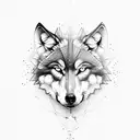 wolf with one eye closed tattoo design idea