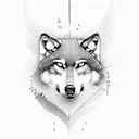 wolf one eye close tattoo design idea