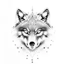 wolf one eye close tattoo design idea