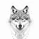 wolf one eye close tattoo design idea