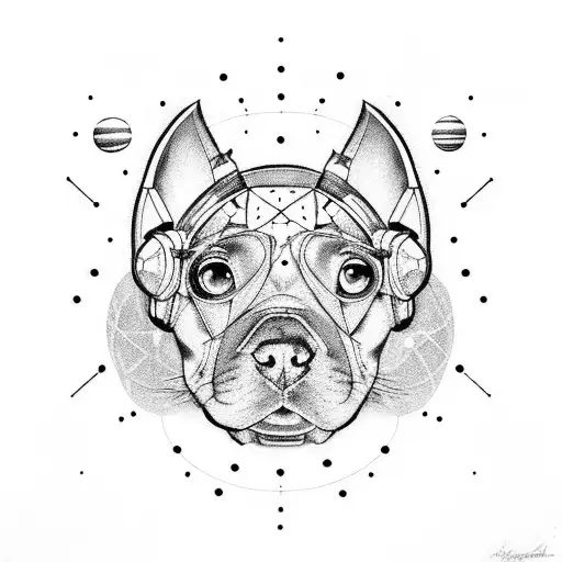 Cosmic canine constellation tattoo design idea