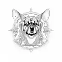 Cosmic canine constellation tattoo design idea
