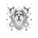 Cosmic canine constellation tattoo design idea