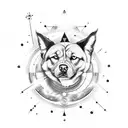Cosmic canine constellation tattoo design idea