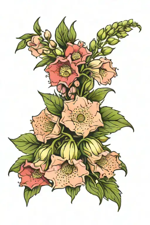 foxglove flowers wrapped tattoo design idea