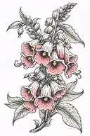 Foxglove flowers going tattoo design idea