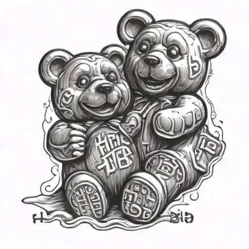 Haribo Gummy Bear with Haribro written underneath it tattoo design idea
