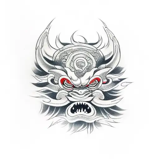 oni,  suminagashi, sleave tattoo design idea