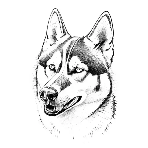 husky tattoo design idea