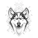 husky tattoo design idea