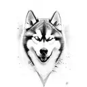 husky tattoo design idea