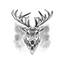 reindeer antler  tattoo design idea