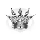 King's Crown with grim reaper and clock tattoo design idea