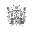King's Crown with grim reaper and clock tattoo design idea
