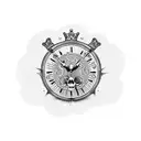 King's Crown with grim reaper and clock tattoo design idea