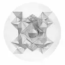 A black-grey tattoo of a geometric labyrinth inspired by the myth of Theseus and the Minotaur tattoo design idea