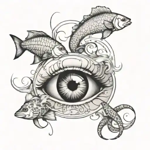 combination of cancer, pisces, leo and libra zodiac sign tattoo design idea