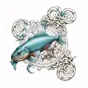 combination of cancer, pisces, leo and libra zodiac sign tattoo design idea