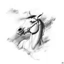 thomas shelby on horse at night  tattoo design idea