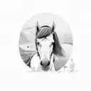 thomas shelby on horse at night tattoo design idea