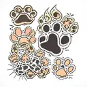 cat paw print, dog paw print, rat paw print tattoo design idea