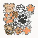 cat paw print, dog paw print, rat paw print tattoo design idea