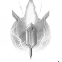 Thor's hammer with lightning, done in black and white, using a straight scar on my arm as the handle of the hammer tattoo design idea