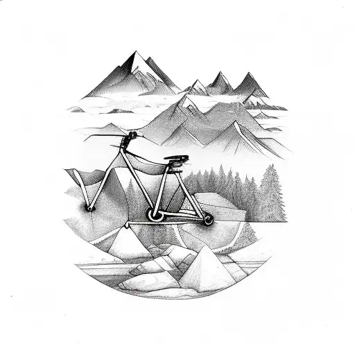 bike mountains Colombia  tattoo design idea