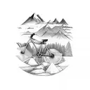 bike mountains Colombia  tattoo design idea