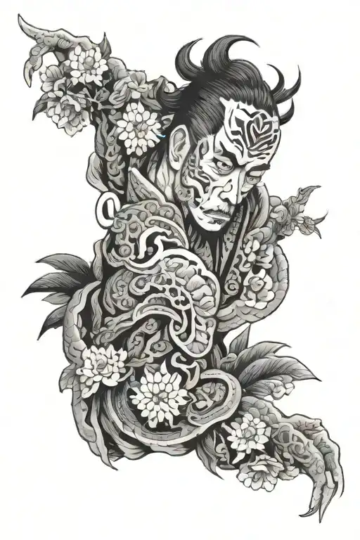 Kokushibo's eyes are all over his arm tattoo design idea