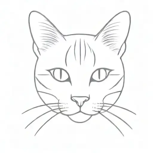 cat face tabby and white tattoo design idea