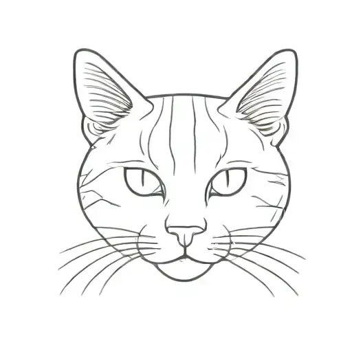 cat face tabby and white tattoo design idea
