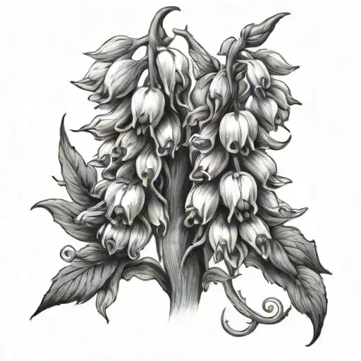 foxglove flowers intertwined tattoo design idea