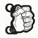 A simple Hand spinning a pen on its thumb tattoo design idea