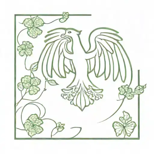 polish eagle and shamrocks  tattoo design idea