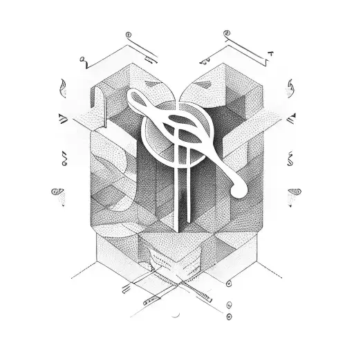 A stock market graph forming a heart shape with a music note at its center tattoo design idea