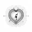 A stock market graph forming a heart shape with a music note at its center tattoo design idea