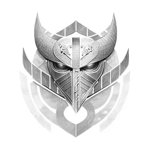 knight pauldron with the symbol of Ægishjálmr  tattoo design idea