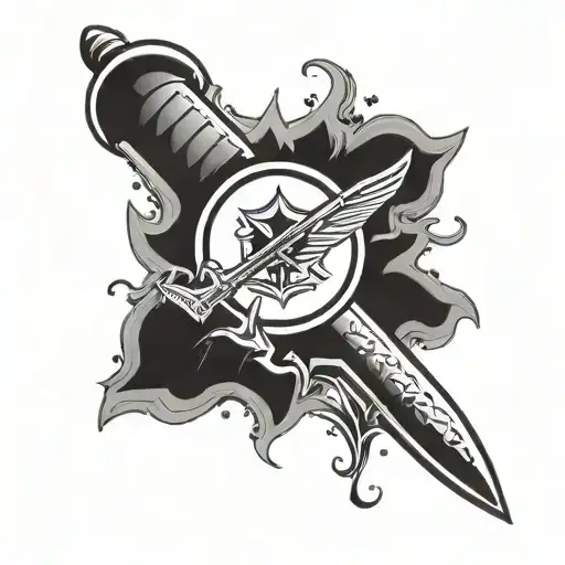 dagger with the Steelers logo tattoo design idea