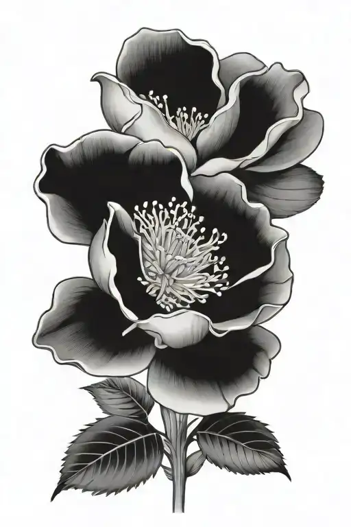 August October December birth flower tattoo design idea