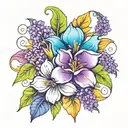 August October December birth flower tattoo design idea