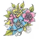 August October December birth flower tattoo design idea