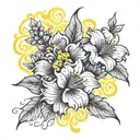 August October December birth flower tattoo design idea