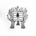 fingerprint pinetree tattoo design idea