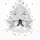 fingerprint pinetree tattoo design idea