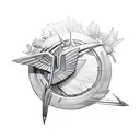 hunger games bow and arrow with flowers  tattoo design idea