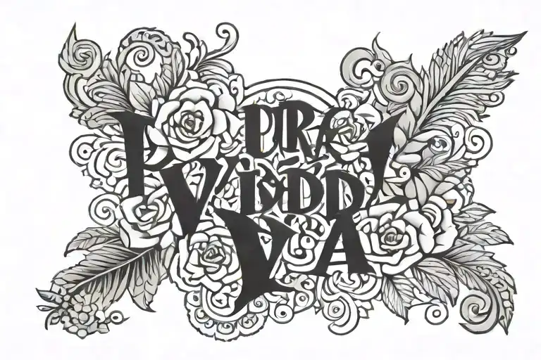 spanish phrase "Pura Vida" tattoo design idea